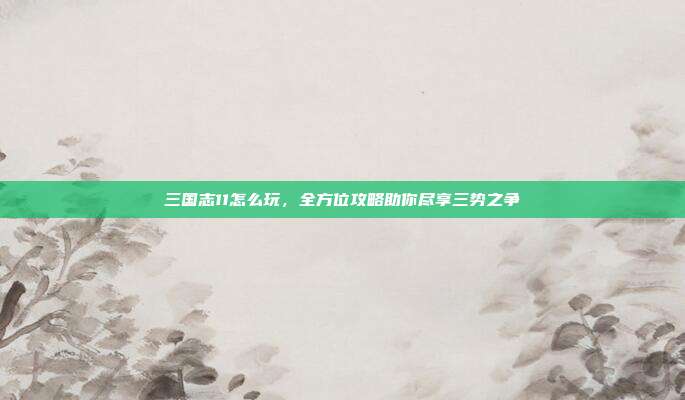 三国志11怎么玩,全方位攻略助你尽享三势之争