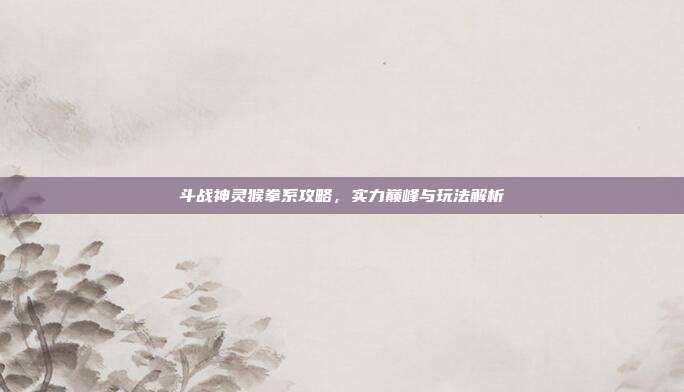 斗战神灵猴拳系攻略,实力巅峰与玩法解析