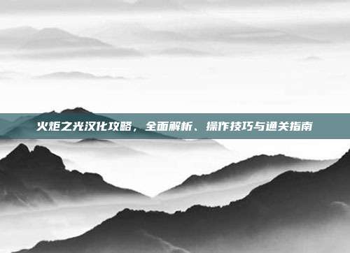 火炬之光汉化攻略,全面解析、操作技巧与通关指南