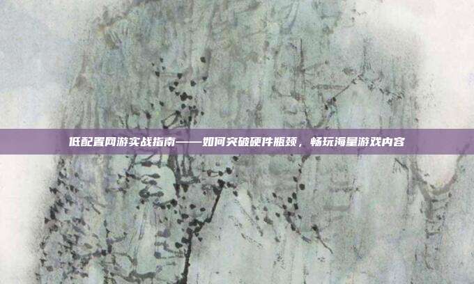 低配置网游实战指南——如何突破硬件瓶颈,畅玩海量游戏内容