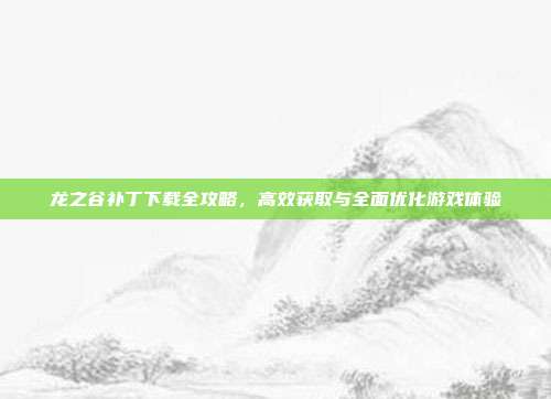 龙之谷补丁下载全攻略,高效获取与全面优化游戏体验