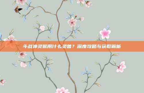 斗战神灵猴用什么灵兽?深度攻略与获取解析