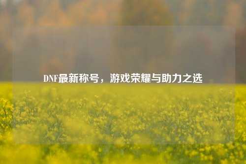 DNF最新称号,游戏荣耀与助力之选