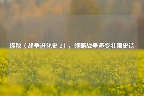 探秘〈战争进化史 2〉,领略战争演变壮阔史诗