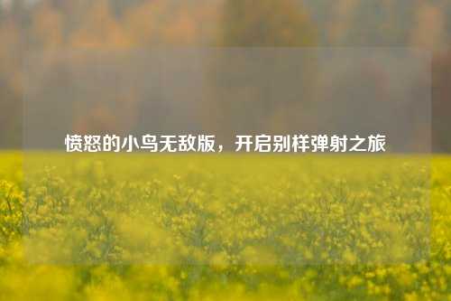愤怒的小鸟无敌版,开启别样弹射之旅