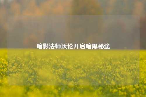 暗影法师沃伦开启暗黑秘途
