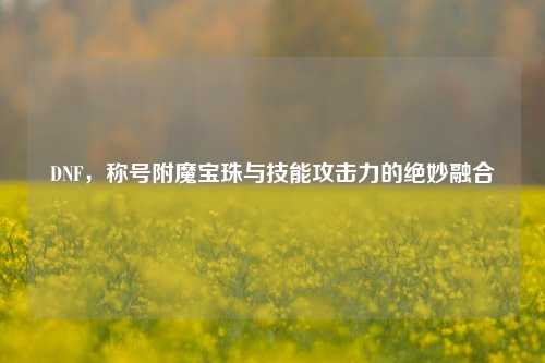 DNF，称号附魔宝珠与技能攻击力的绝妙融合