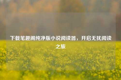下载笔趣阁纯净版小说阅读器，开启无扰阅读之旅