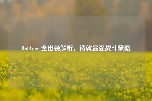 DotAnec 全出装解析，铸就最强战斗策略