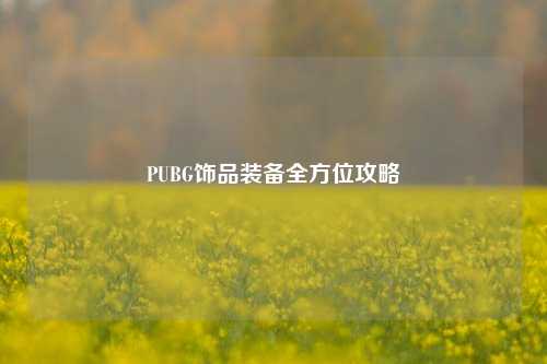 PUBG饰品装备全方位攻略