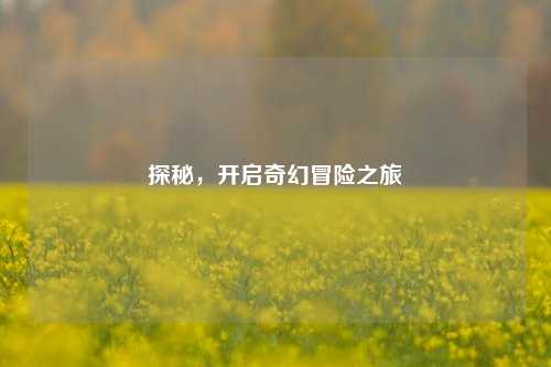 探秘，开启奇幻冒险之旅