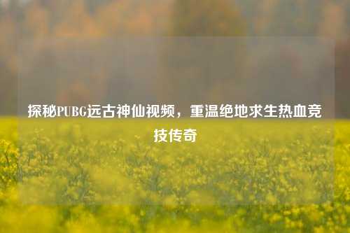 探秘PUBG远古神仙视频，重温绝地求生热血竞技传奇