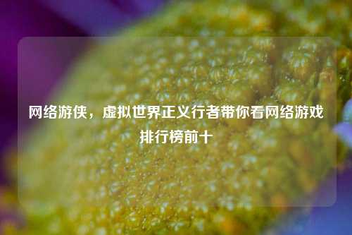 网络游侠，虚拟世界正义行者带你看网络游戏排行榜前十