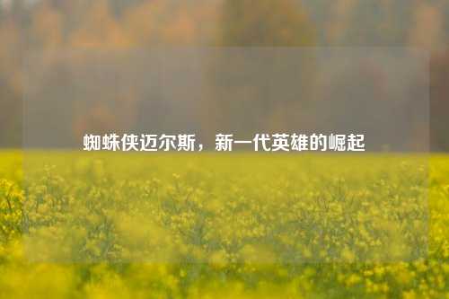 蜘蛛侠迈尔斯,新一代英雄的崛起