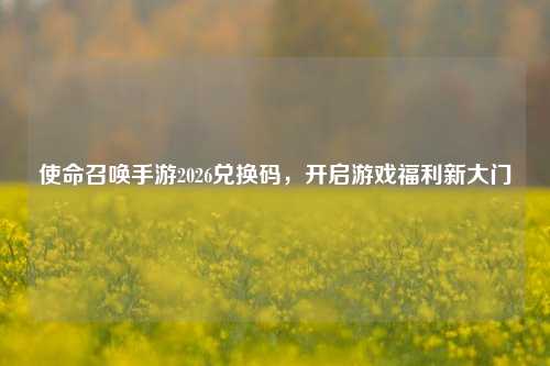 使命召唤手游2026兑换码,开启游戏福利新大门