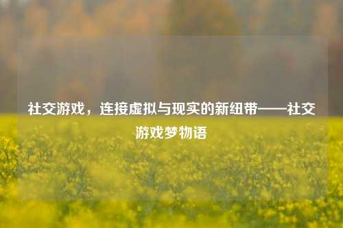 社交游戏,连接虚拟与现实的新纽带——社交游戏梦物语
