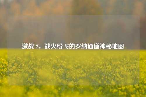 激战 2，战火纷飞的罗纳通道神秘地图