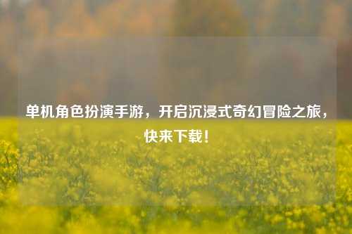 单机角色扮演手游，开启沉浸式奇幻冒险之旅，快来下载！