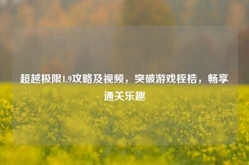 超越极限1.9攻略及视频,突破游戏桎梏,畅享通关乐趣