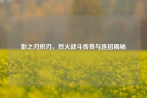 影之刃炽刃,烈火战斗传奇与连招揭秘